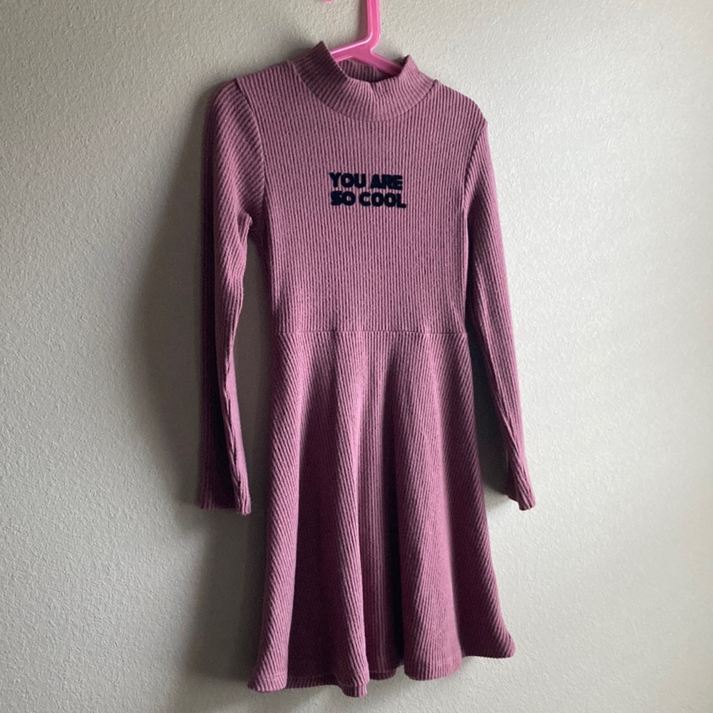 NWT Zara girl mock neck ribbed skater dress size 9 - Picture 1 of 3